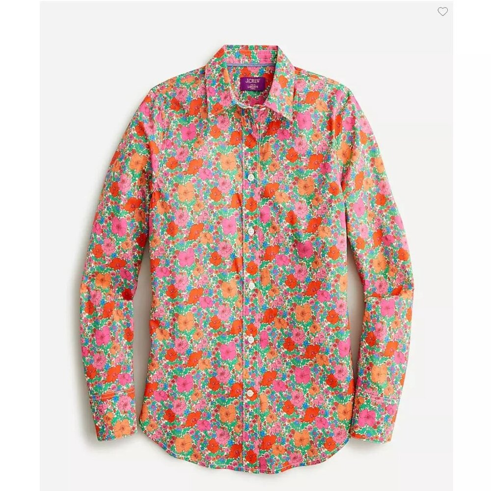 Slim Fit Floral Blouse Size 2 | J Crew Liberty Print Top | Liberty Print Shirt
